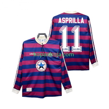 Billiga Fotbollströjor Newcastle United ASPRILLA 11 1995 Retro Borta tröja 1997 Långärmad